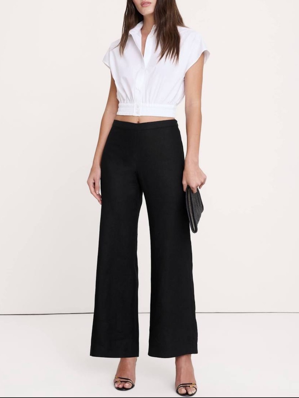 NWT Banana Republic Kick Flare Split Inseam Linen Ankle Pants, Size 6